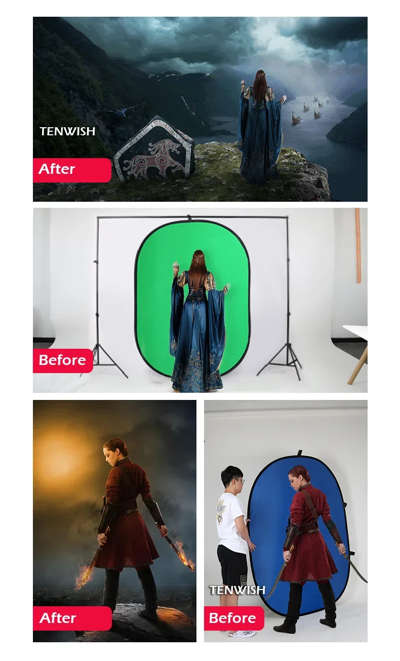 TENWISH 100*150Cm/200*150Cm 2i - đánh giá và giá Green Screen Collapsible