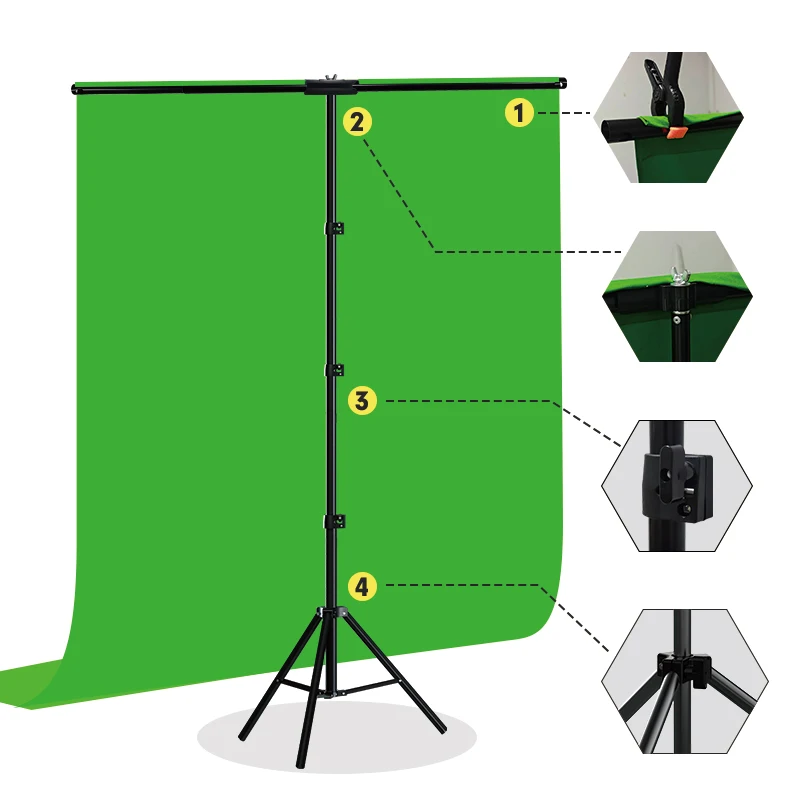 T-Shape Backdrop Stand Kit wit - đánh giá và giá Green Screen Collapsible