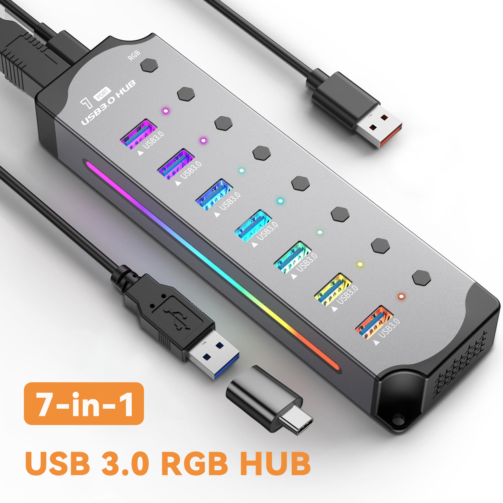 USB 3.0 Hub High Speed USB 7-i - đánh giá và giá Esports Gaming Splitter