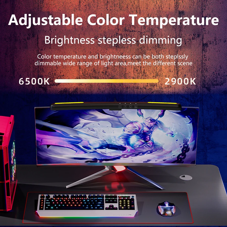 USB Stepless Dimming Screen Ha - đánh giá và giá Gaming Monitor Curved
