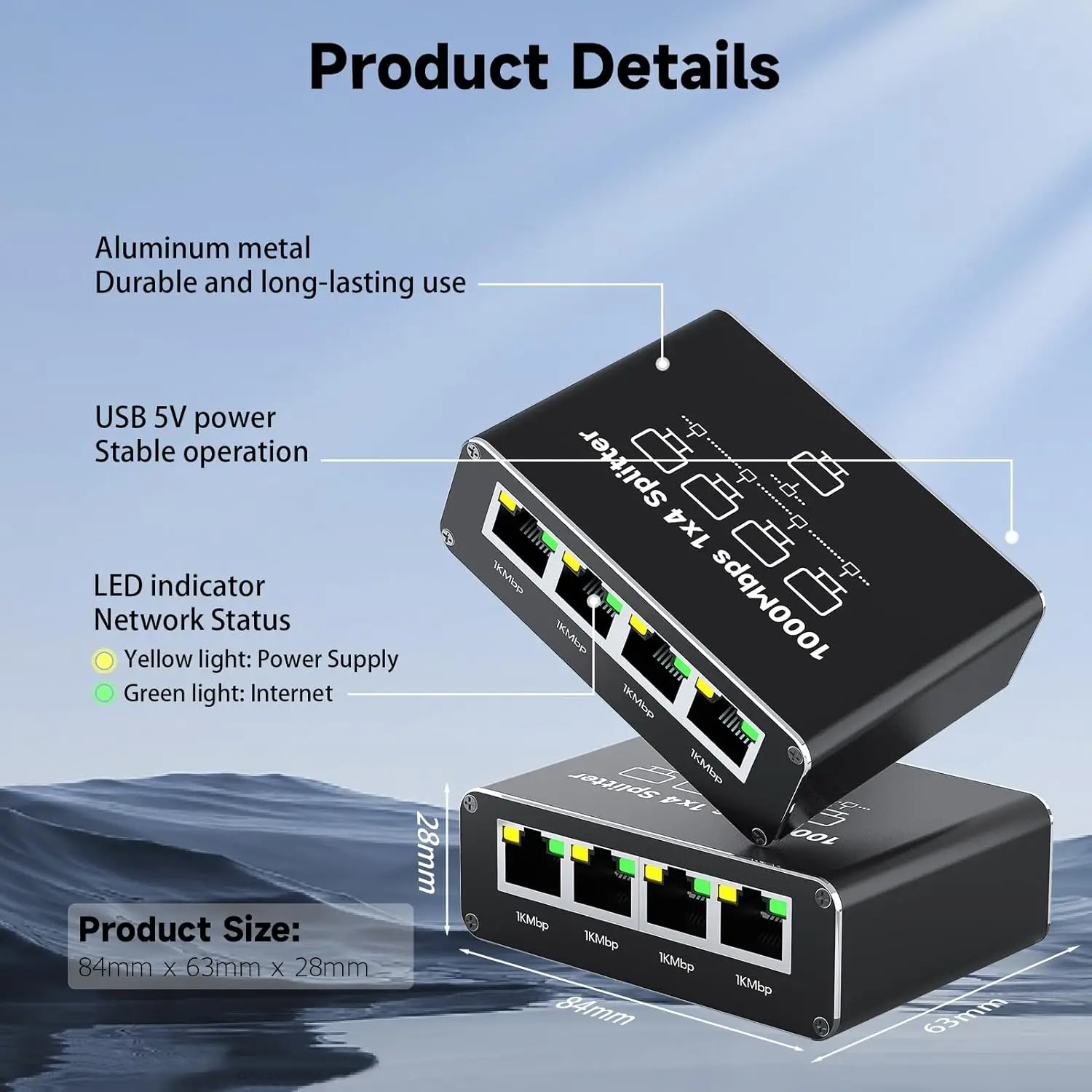 1000Mbps Gigabit RJ45 Splitter - đánh giá và giá Esports Gaming Splitter